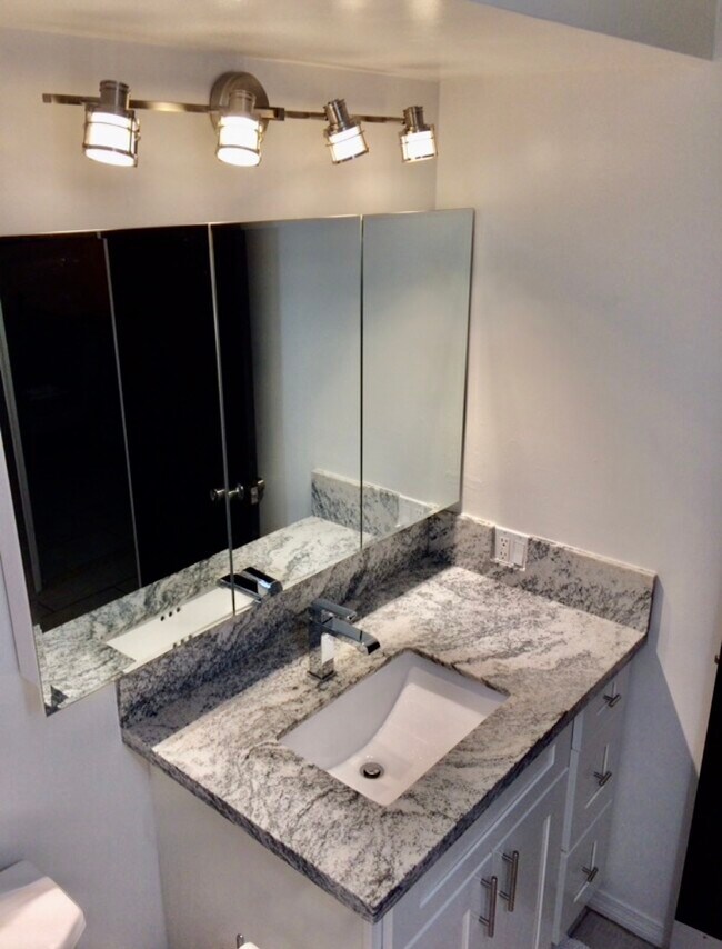 Bathroom with new granite countertop & cabinet - 1624 Dole St