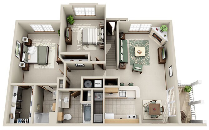Settler's Landing Apartments – B3W (Walk-Up)