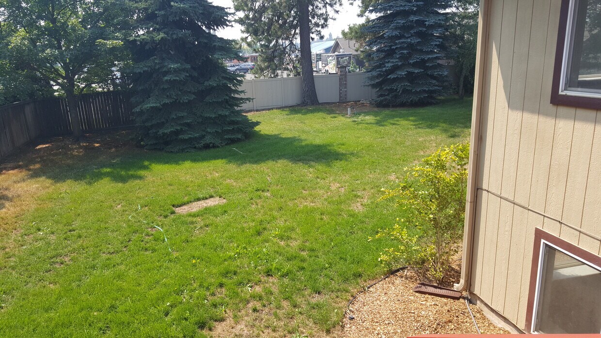 Oversized and privately fenced back yard with sprinkler system - 974 W Starling Ave