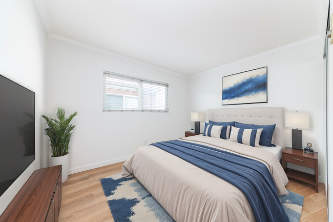 Virtually staged first bedroom - 1215 Beryl St