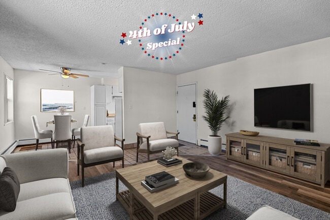 2 BR, 1 BA - Living Room - Flats at Fitz Apartments