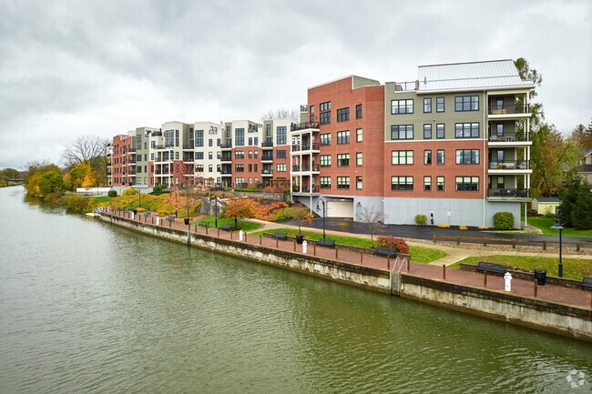The Residences at Canalside is a five-story condominium on the Erie Canal.