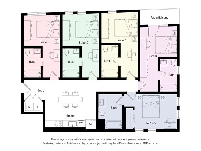 Plano de planta - OnSunset Co-Living