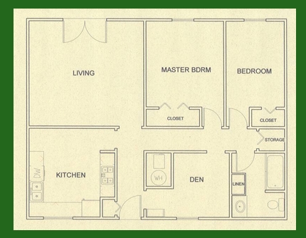 Dos habitaciones con sala de servicios públicos - Alamo Apartments