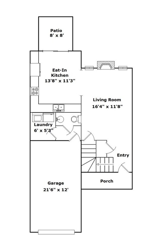 Plano de planta en planta baja - 315 Windwood Ct