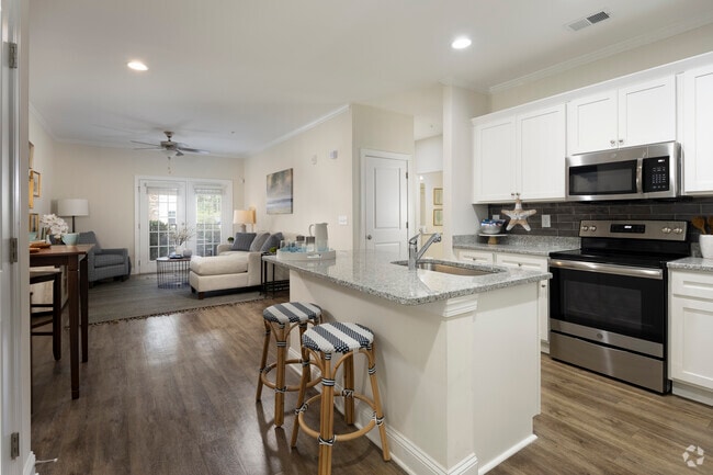 The Savannah - 2BR, 2BA - 1,152SF - Kitchen / Living Room - The Retreat at Sumter