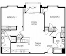 2 Bed 2 Bath Plan E