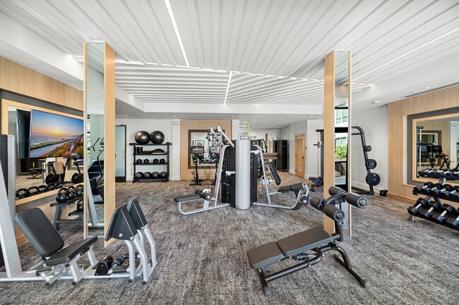 Gimnasio de alta tecnología abierto las 24 horas con espejo Echelon Reflect y bicicletas con clases a pedido, TRX y Skillmill - Hanover Walnut Creek