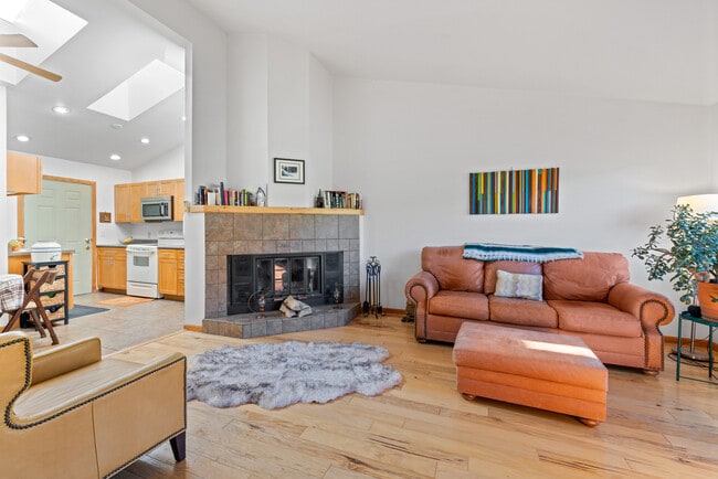 Vaulted ceilings and skylights bright and light with ceiling fan - 3010 Hager Ln