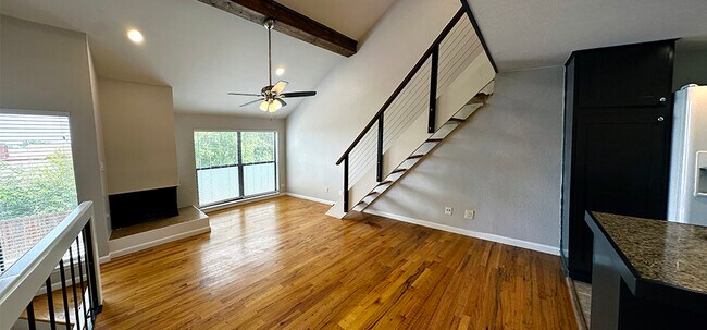 Real wood floors and wood beams - 6724 Eastridge Dr
