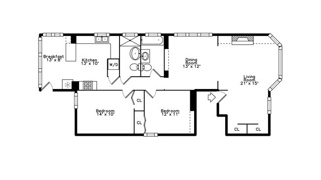 floor plan - 1110 S Oak Park Ave