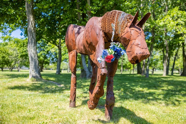 Fair Meadow Park has lots of sculptures on display.