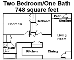 Plano de planta de Bermuda - Widefield Apartments