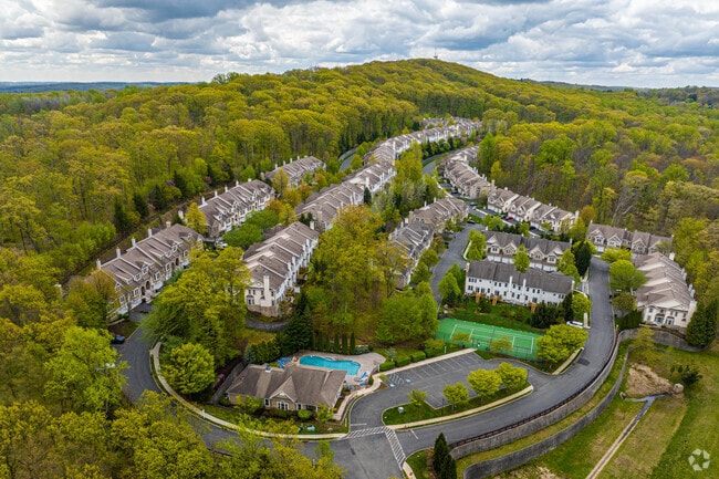 Aerial view of The Forges luxury townhomes in Denville