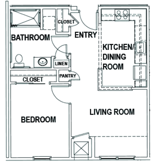 1BR/1BA - St. Salome Apartments