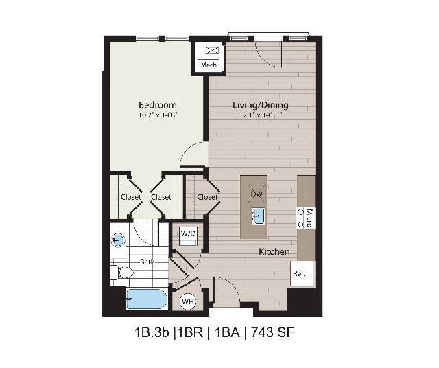 1B.3b 1BD/1BA 743 SF - ICON Residences at The Rotunda