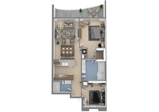 Two Bedroom Small.png - Harbor Grand