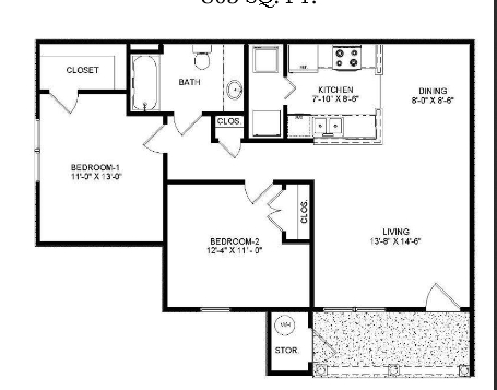 2BR/1BA - Renaissance Commons