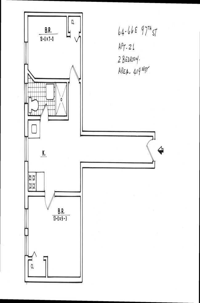 2BR/1BA - 64-66 E 97th St