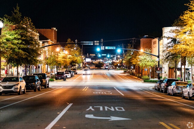 Historic Downtown Tupelo is a beautiful place to walk at night.