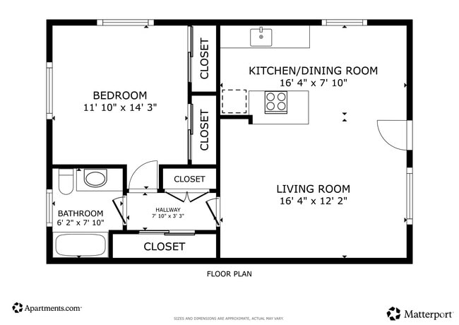 Plano de planta de la unidad - Pruneyard Apartments