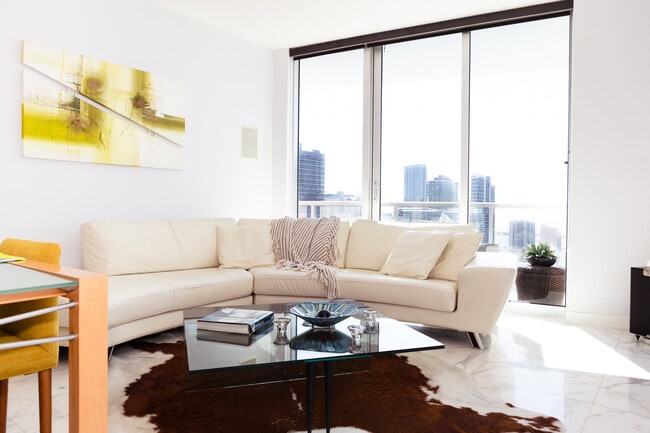 Leather Couch - 185 SW 7th St (Miami, FL) Apartment