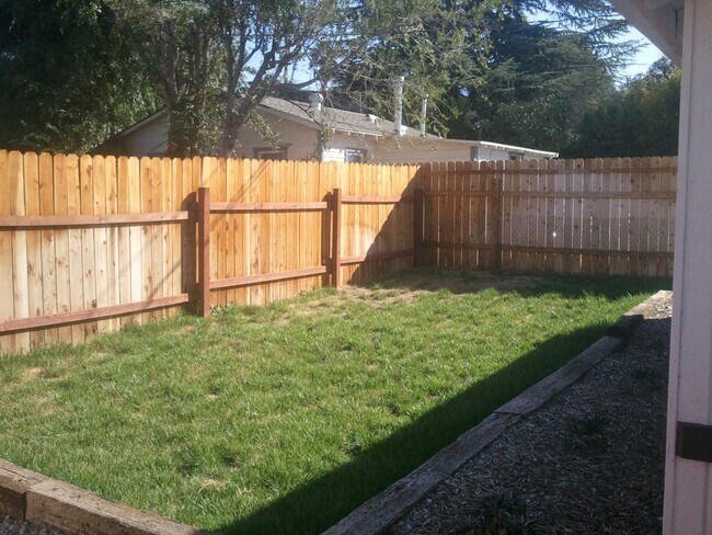 Fenced yard grass with auto sprinklers - 34615 Avenue E