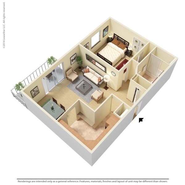 Westbrook Village – 1 Bed 1 Bath Style G (with balcony)