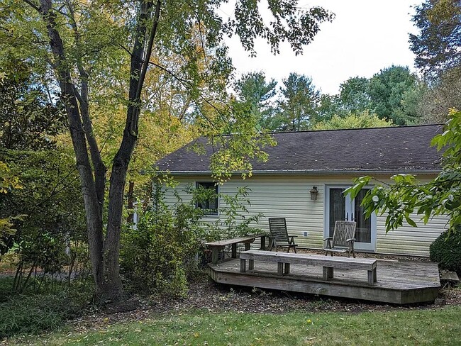 Private deck with yard and wooded view - 108 Stonebrook Rd
