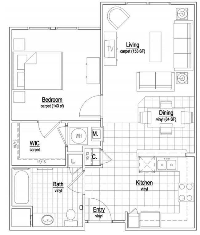 1BR/1BA - Highland Terrace