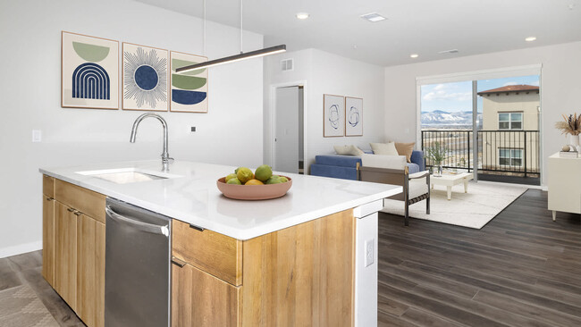 Living Room with Hard Surface Flooring - Aventine Littleton