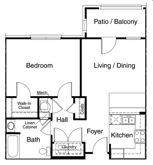 1BR/1BA - The Cottages at Great Bridge