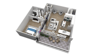 1 bdrm 1 bthrm 885 sq ft