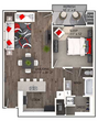 1 Bedroom, 1 Bathroom, 806 SQFT