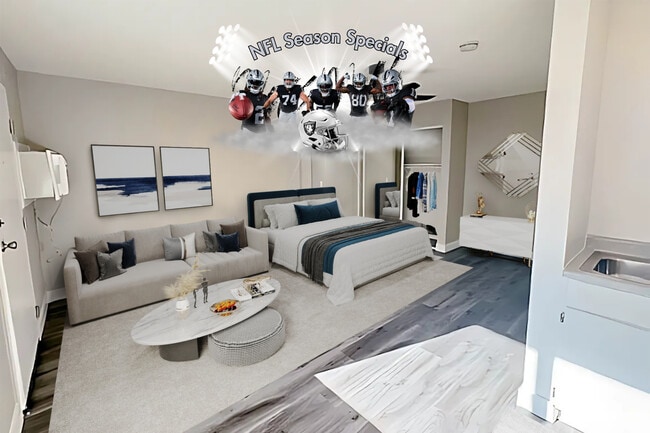 Studio - Living Area - Park Avenue Apartments
