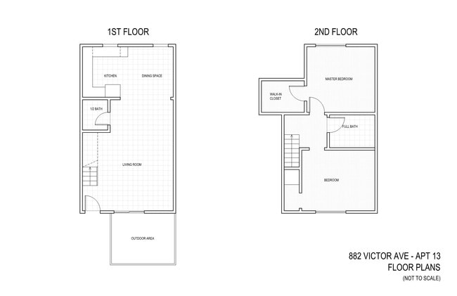 Diagram of floor plans - 882 Victor Ave