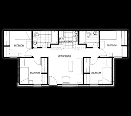 Village 4 habitaciones/2 baños. - University Village