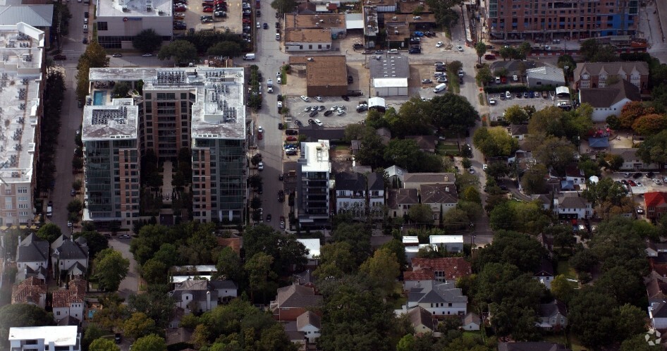 Aerial view from Greenbriar Dr - The Moderne Rice Village