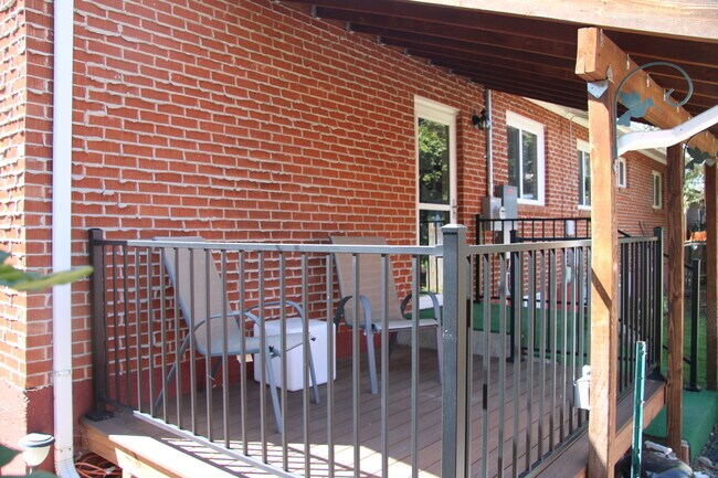 Back Patio in relation to back entrance - 2312 Summit Dr