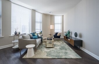 Bright apartment living room at Spectra at Sibley Square - Spectra at Sibley Square