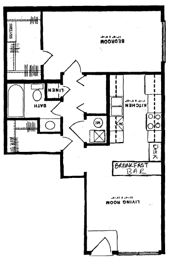 1BR/1BA - Deer Creek Apartments