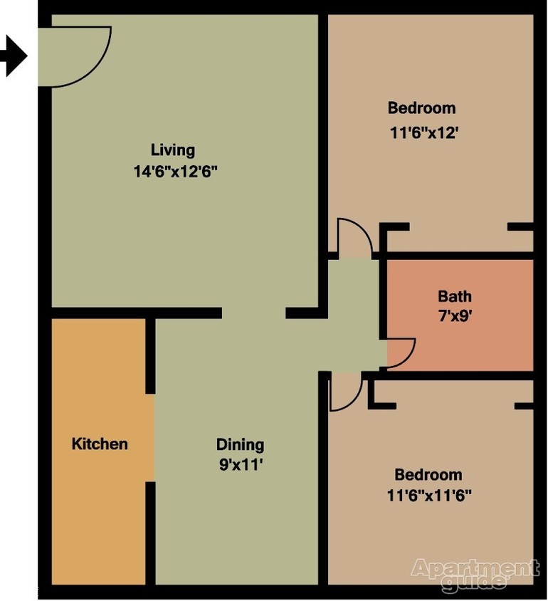 2HAB/1BA - Palmier Apartments