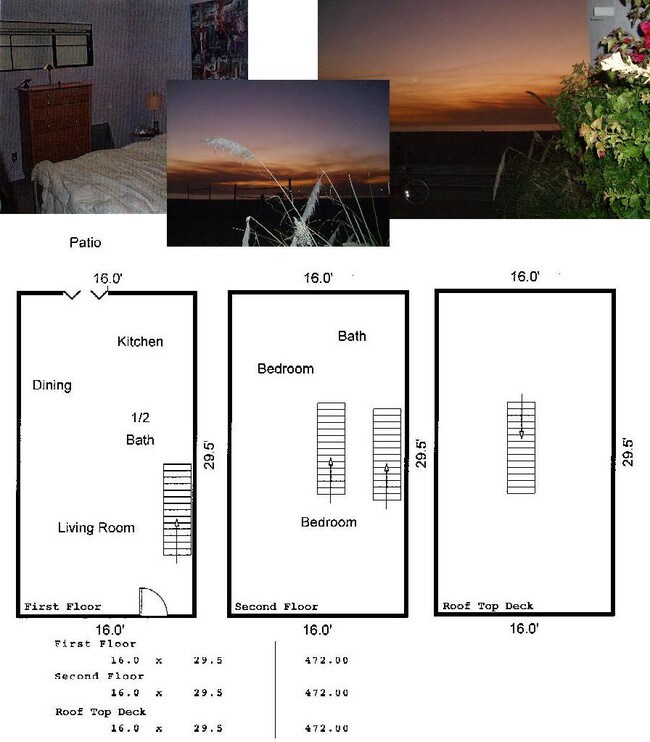 plano de planta, y terraza en la azotea privada - 3512 Pacific Ave