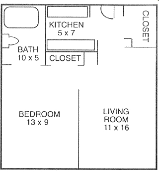 1HAB/1BA - Village Oaks Apartments