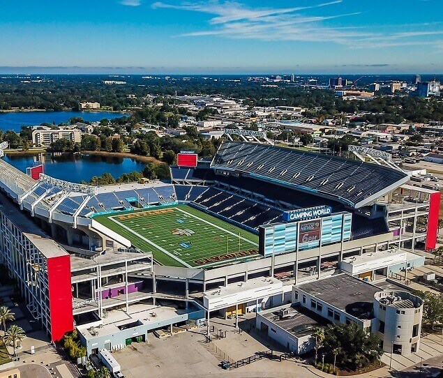 Camping World Stadium is located near Sunset Lake