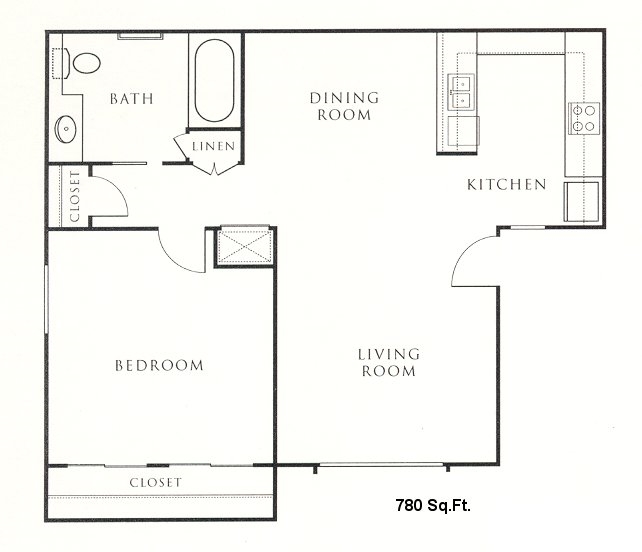 1BR/1BA - Foxwood Apartments