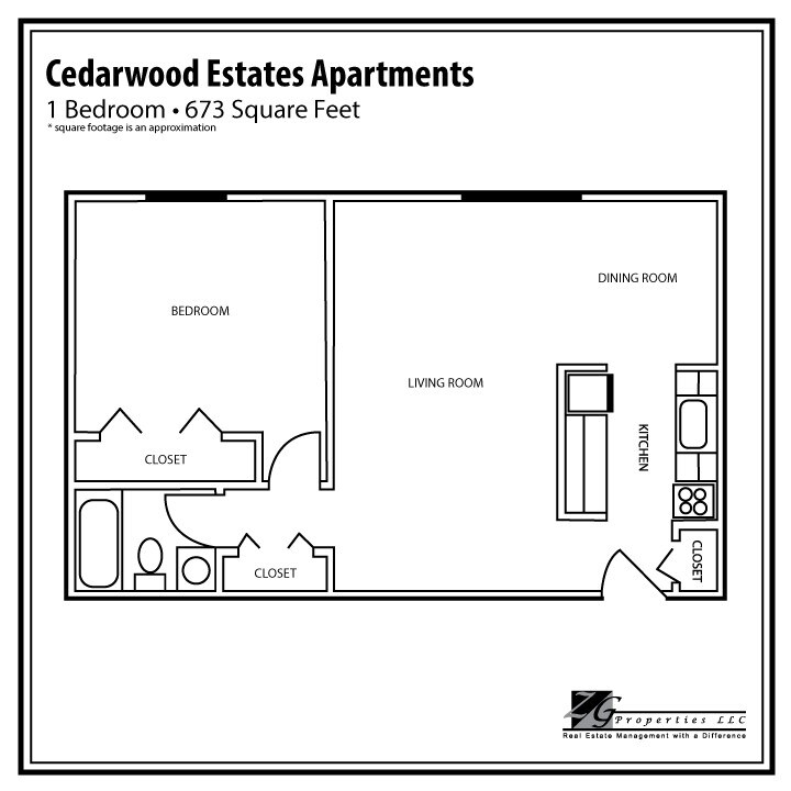 Cedarwood Estates Apartments – 1 Bedroom