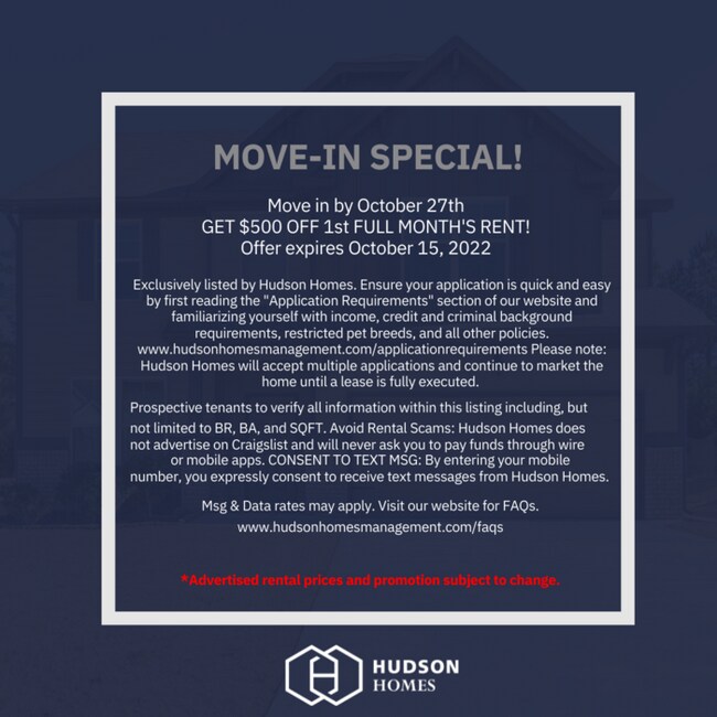 Building Photo - Move In By October 27th - GET $500 OFF 1ST...