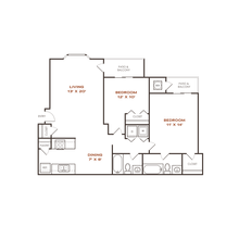 S2-Residences Bear Creek-Floorplans_B1-2B2B-910 SF.png - Residences at Bear Creek