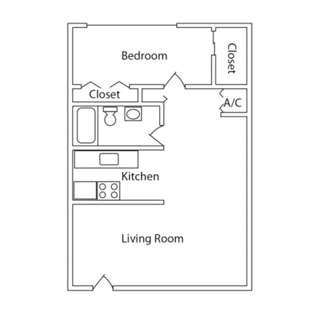 1BR/1BA - Hollywood Square